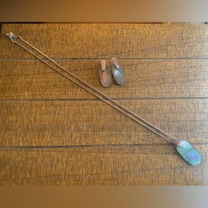 Kendra Scott Black Mother of Pearl necklace and earring set